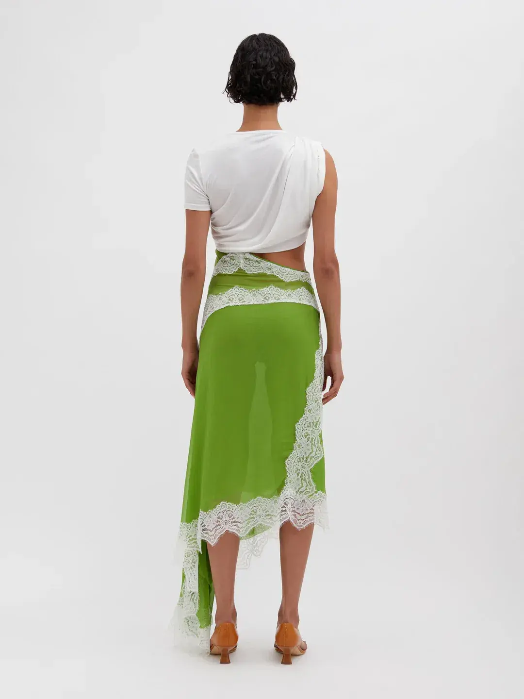 Christopher Esber Verve Twisted Tee Dress Verde White Size 8 - Image 3