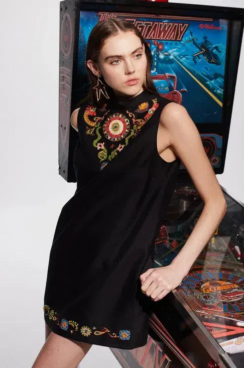 Alémais Bingo Mini Dress Black Size 12 - Image 2