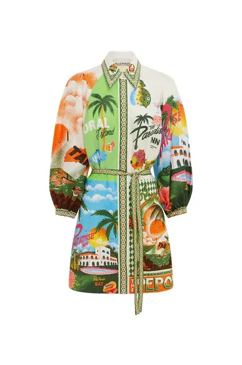 Alémais Paradiso Mini Dress Print Size 14 - Image 5