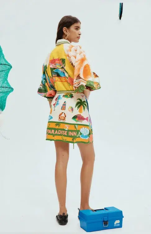 Alémais Paradiso Mini Dress Print Size 14 - Image 3