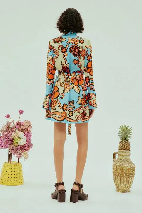 Alémais Ondine Mini Dress Print Size 14 - Image 3