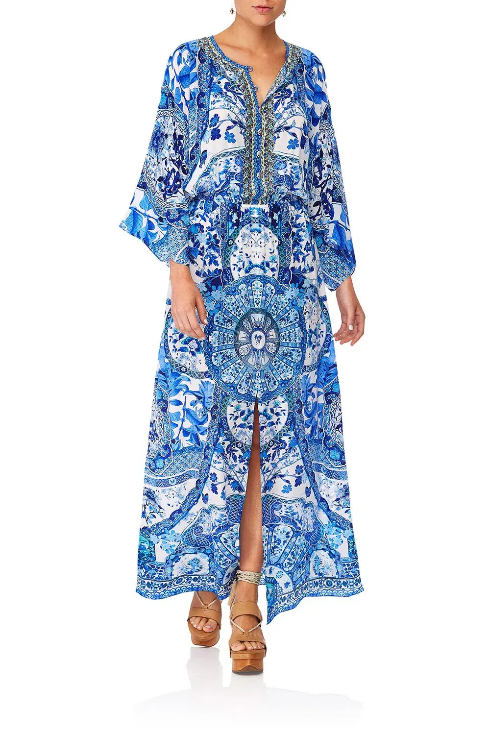 Camilla Split Pocket Dress Eternity's Empire Blue Size L / AU 14 - Image 1
