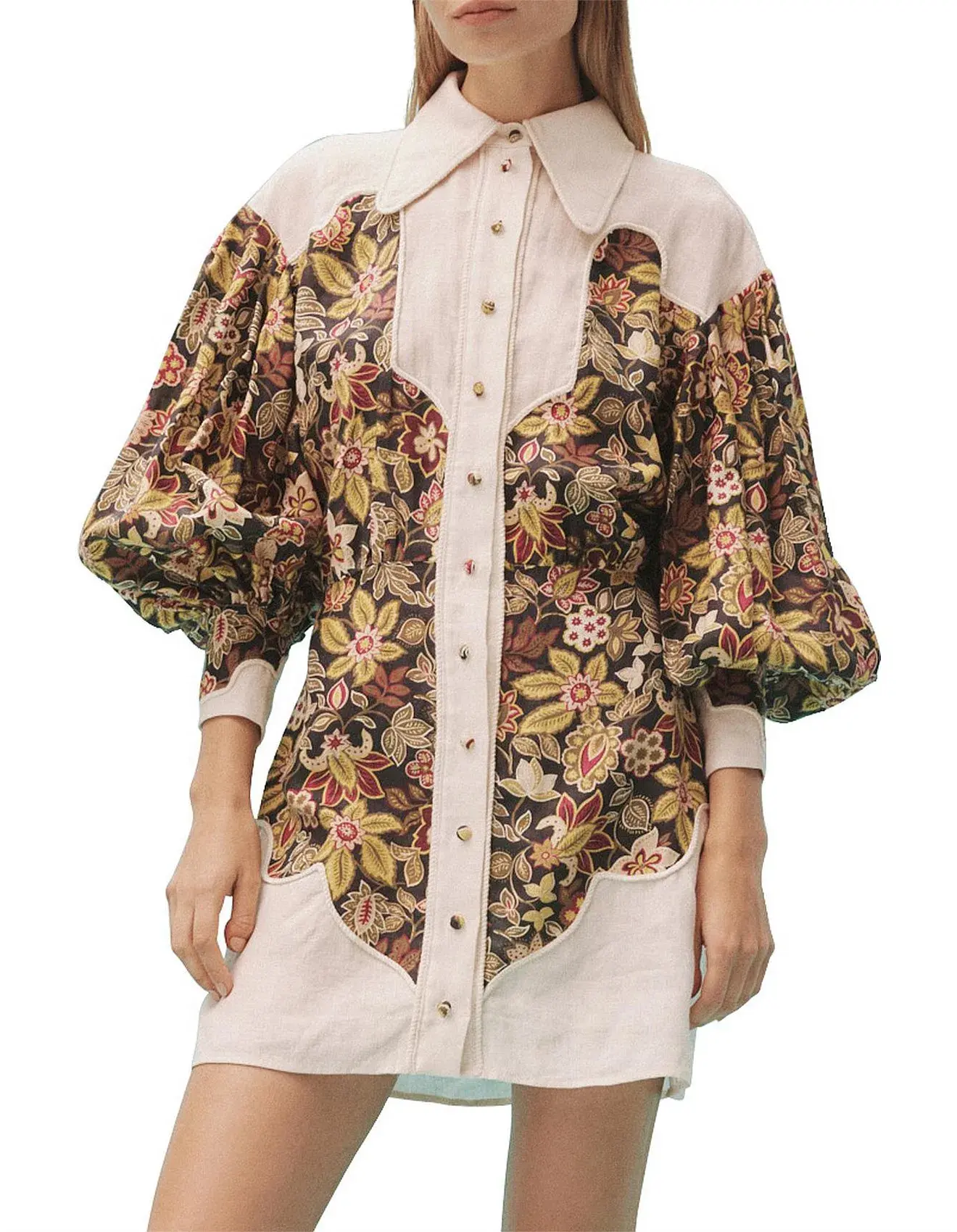 Alémais Isabella Panel Mini Dress Floral Multi Size 14 - Image 2