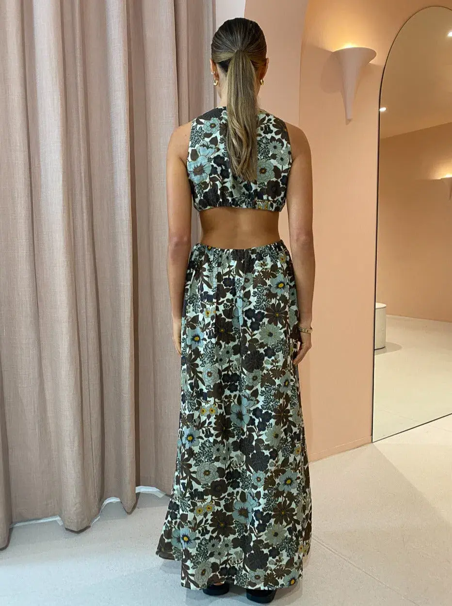 Sir the Label Constantine Cut Out Midi Dress Floral Size 1 / AU 8 - Image 4