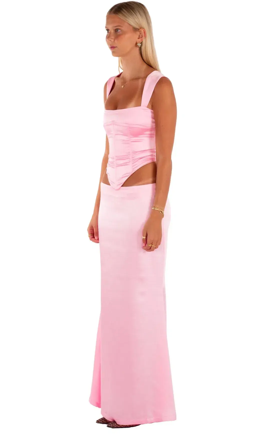 I Am Delilah Valerie Corset and Maxi Skirt Set in Candy Pink Size L / AU 12 - Image 4