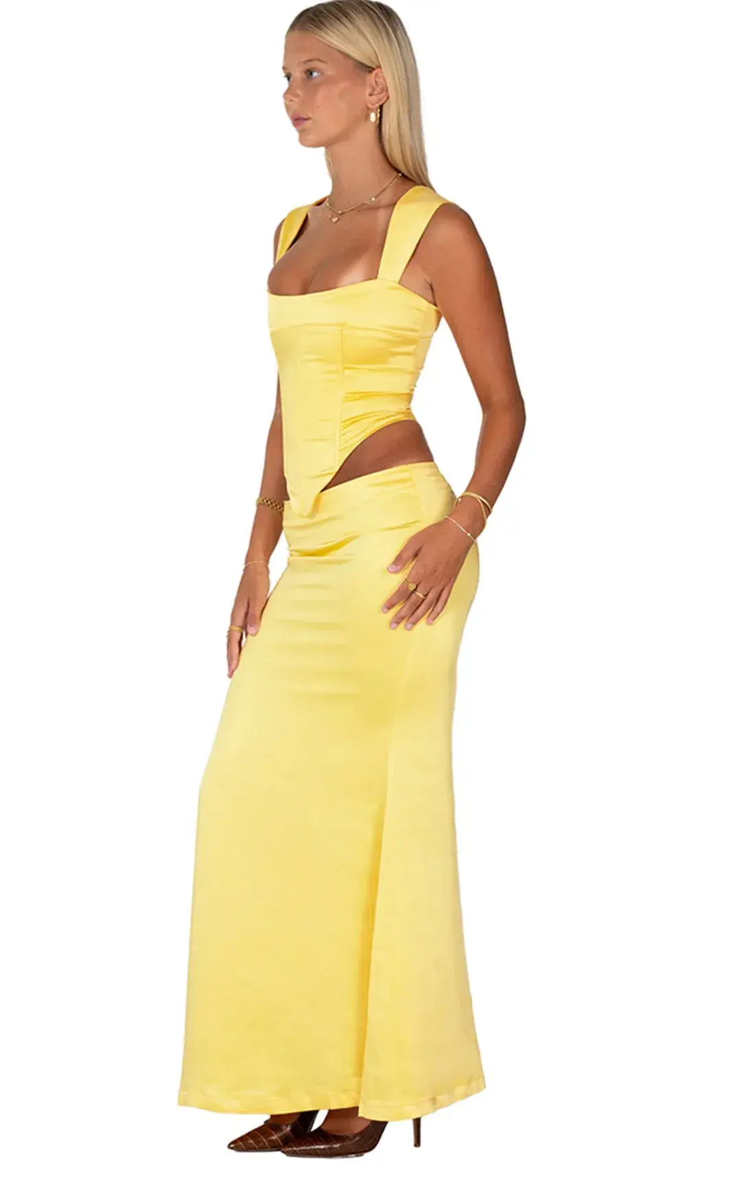 I Am Delilah Valerie Corset and Maxi Skirt Set in Daffodil Yellow Size M / AU 10 - Image 4