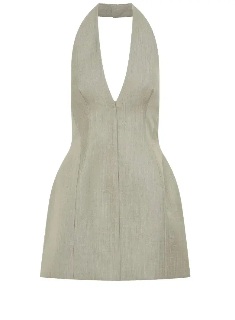  Camilla and Marc Pompidou Halter Neck Mini Dress in Green Olive Marle Size 10 for rent on The Volte - main image