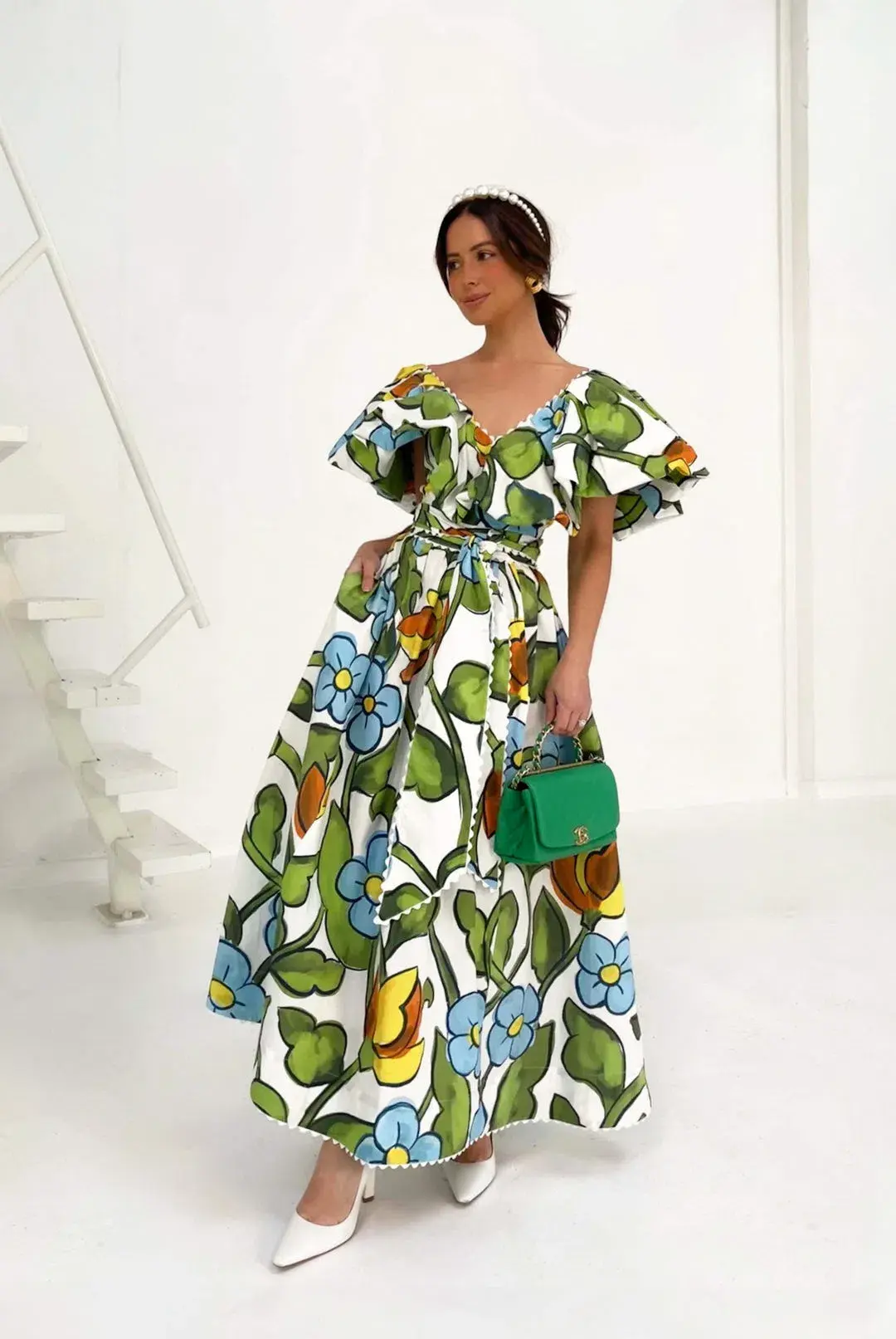 Binny The Front Lawns Midi Dress Multi Floral Size 16 - Image 1