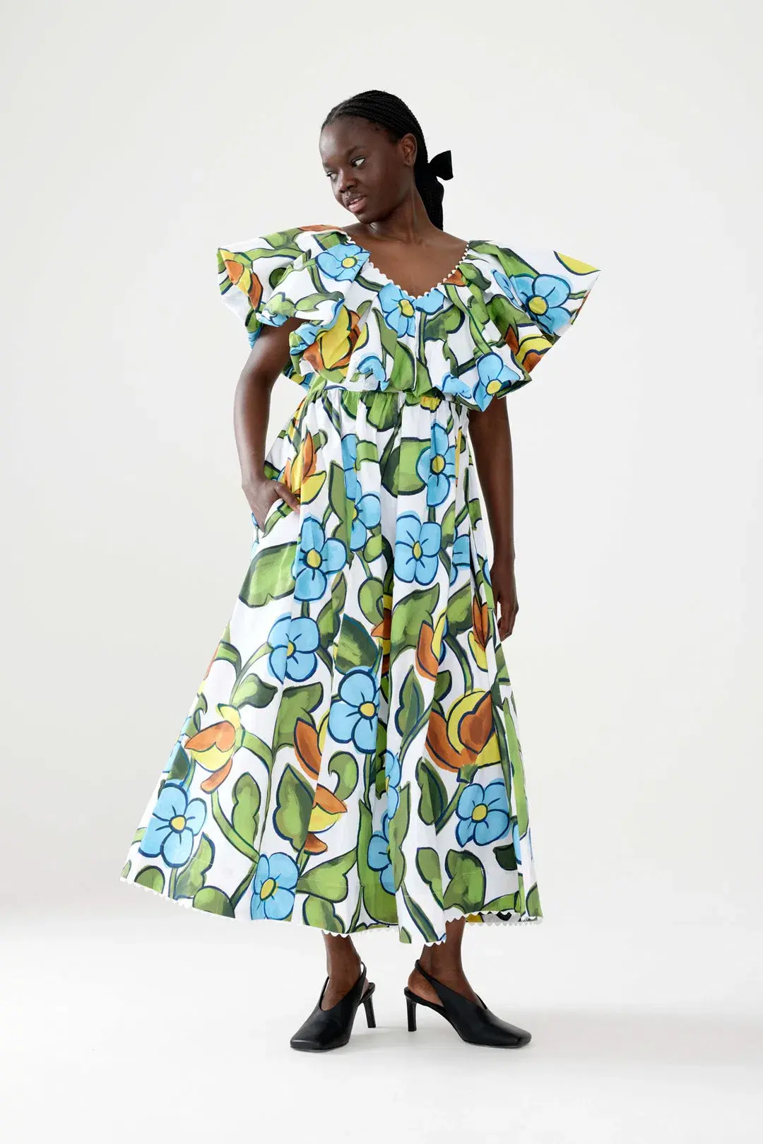 Binny The Front Lawns Midi Dress Multi Floral Size 16 - Image 2