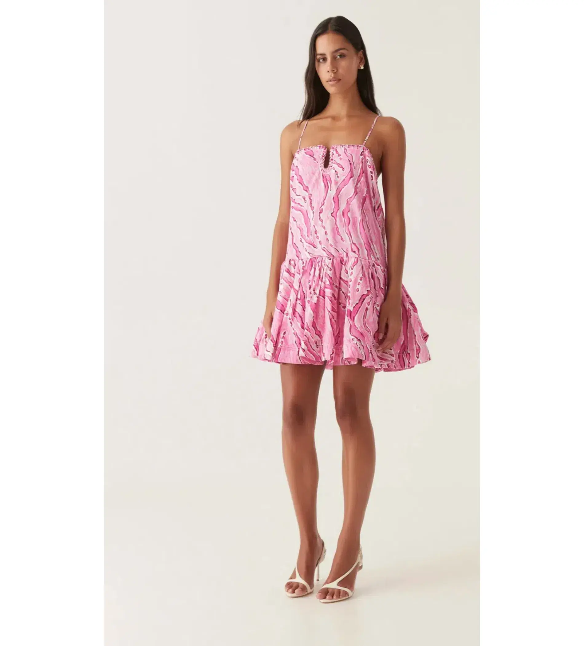 Aje Willow Sweetheart Mini Dress in Dappled Flame Size AU 10 - Image 2