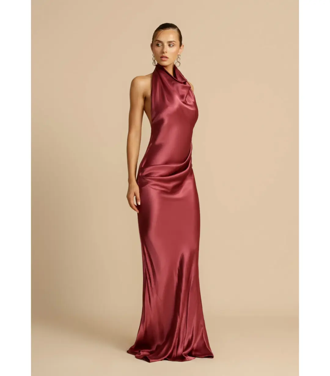 Arcina Ori Gaia Dress Rich Plum Hue Size AU 8 for rent on The Volte - main image