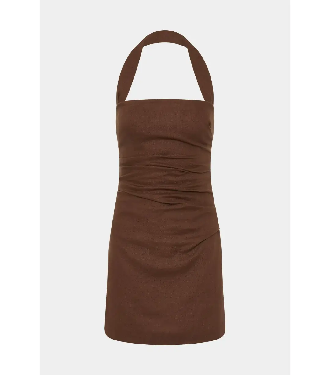 Sir the Label Noemi Halter Mini Dress in Chocolate Size AU 4  for rent on The Volte - main image