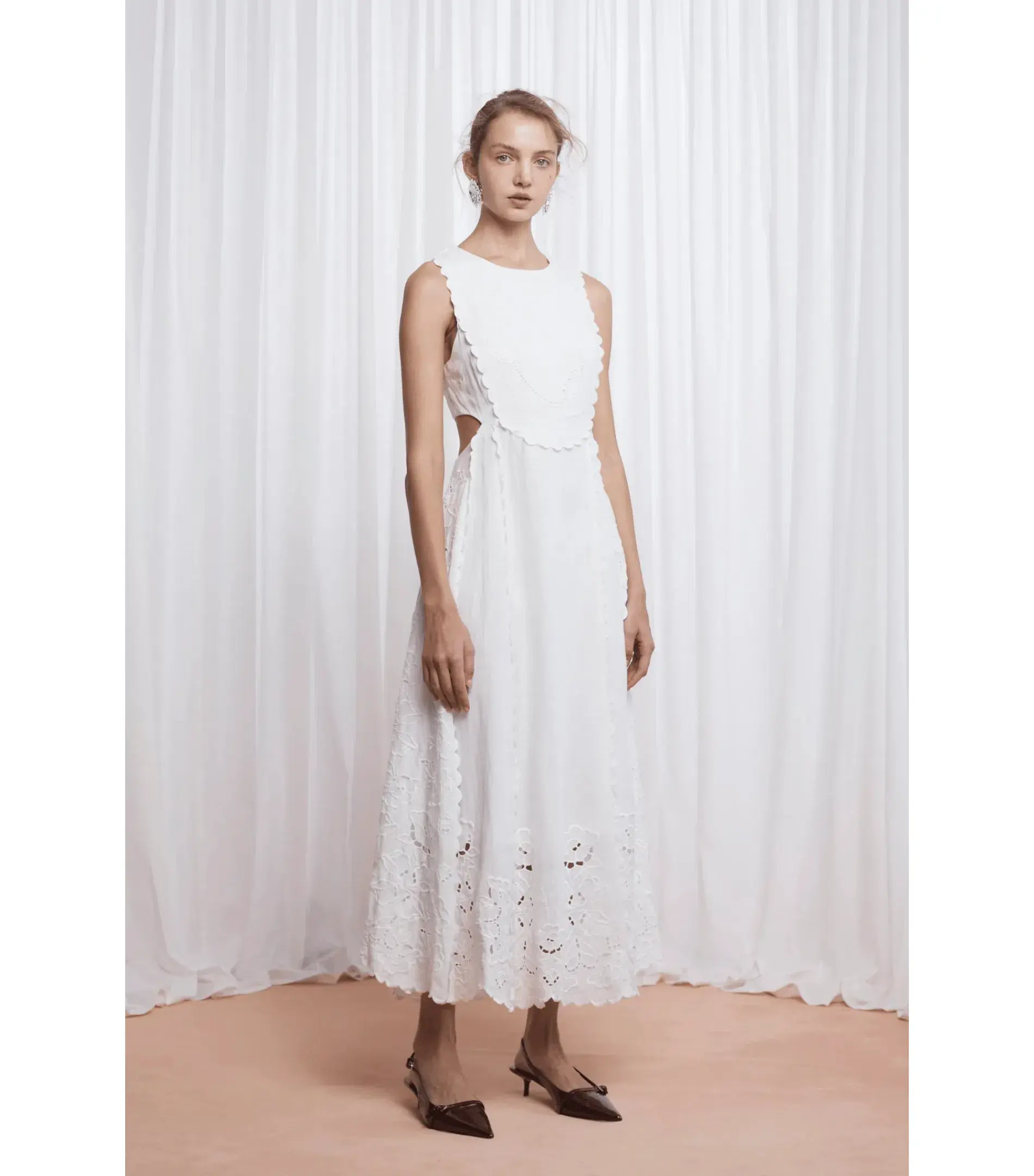 Lovaan Amelia Cutwork Embroidered Dress White Size AU 10 - Image 3