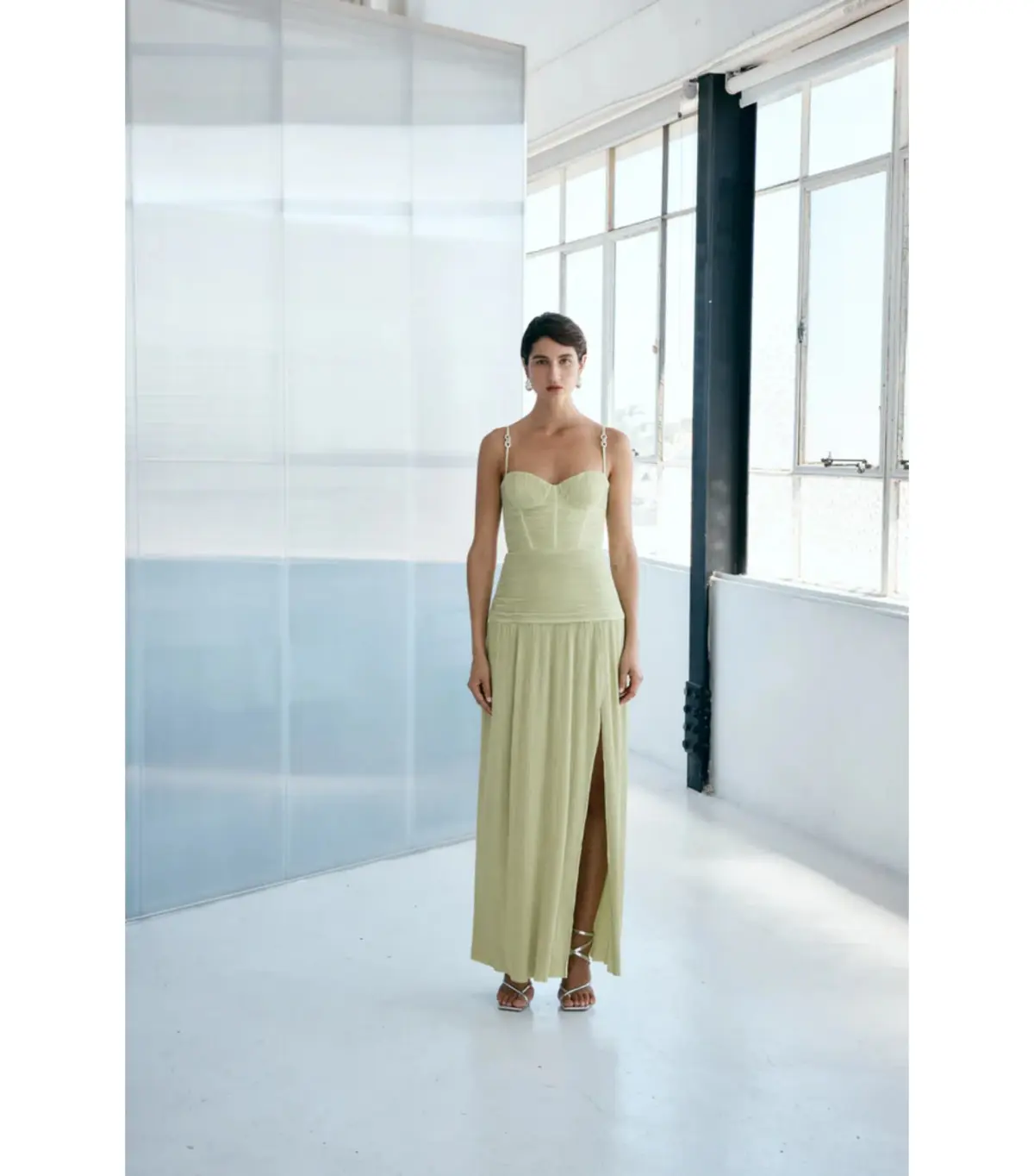 Manning Cartell Double Time Pleat Dress Pistachio Size AU 8 - Image 1