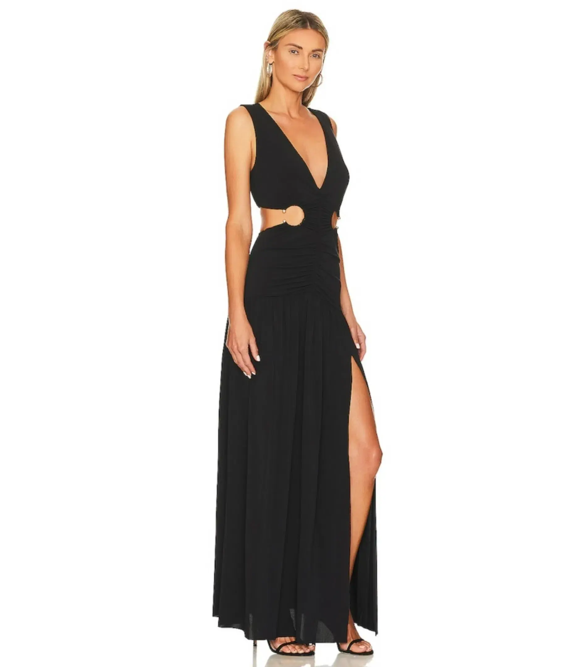 Bec & Bridge Evoke V Crepe Maxi Dress Black Size AU 12 - Image 2
