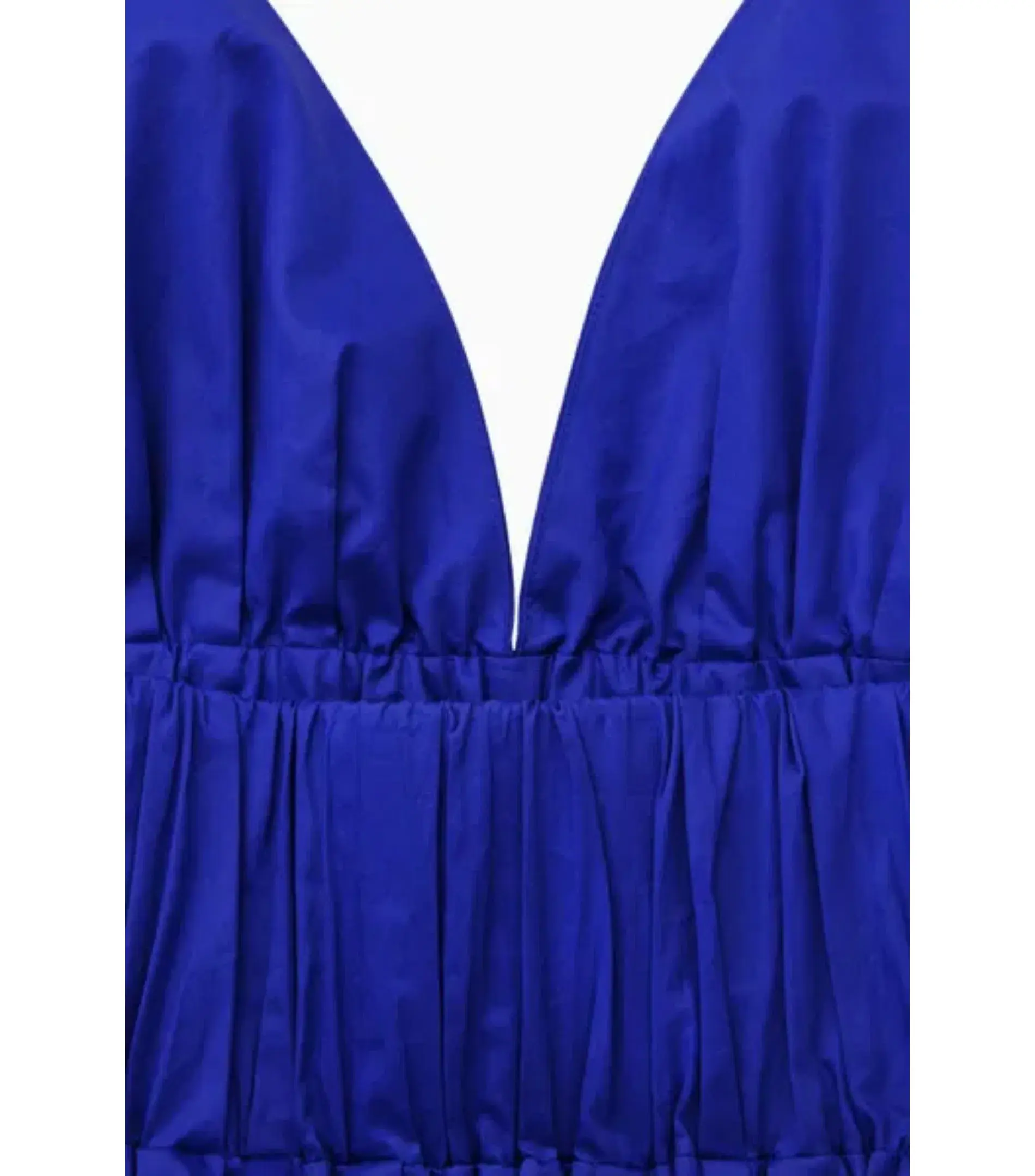 Cos Gathered Halterneck Midi Dress Bright Blue Size AU 10 - Image 5