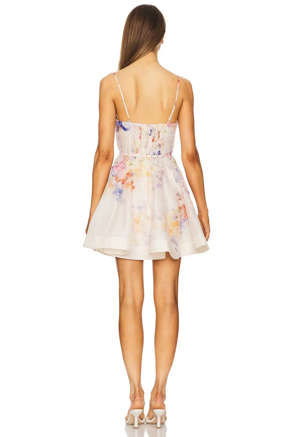 Zimmermann The Crush Twist Front Mini Dress in Multi Floral Size 0 / AU 8 for rent on The Volte - main image