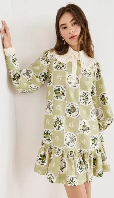 Alémais Sofia Mini Dress in Olive Size AU 14 - Image 5