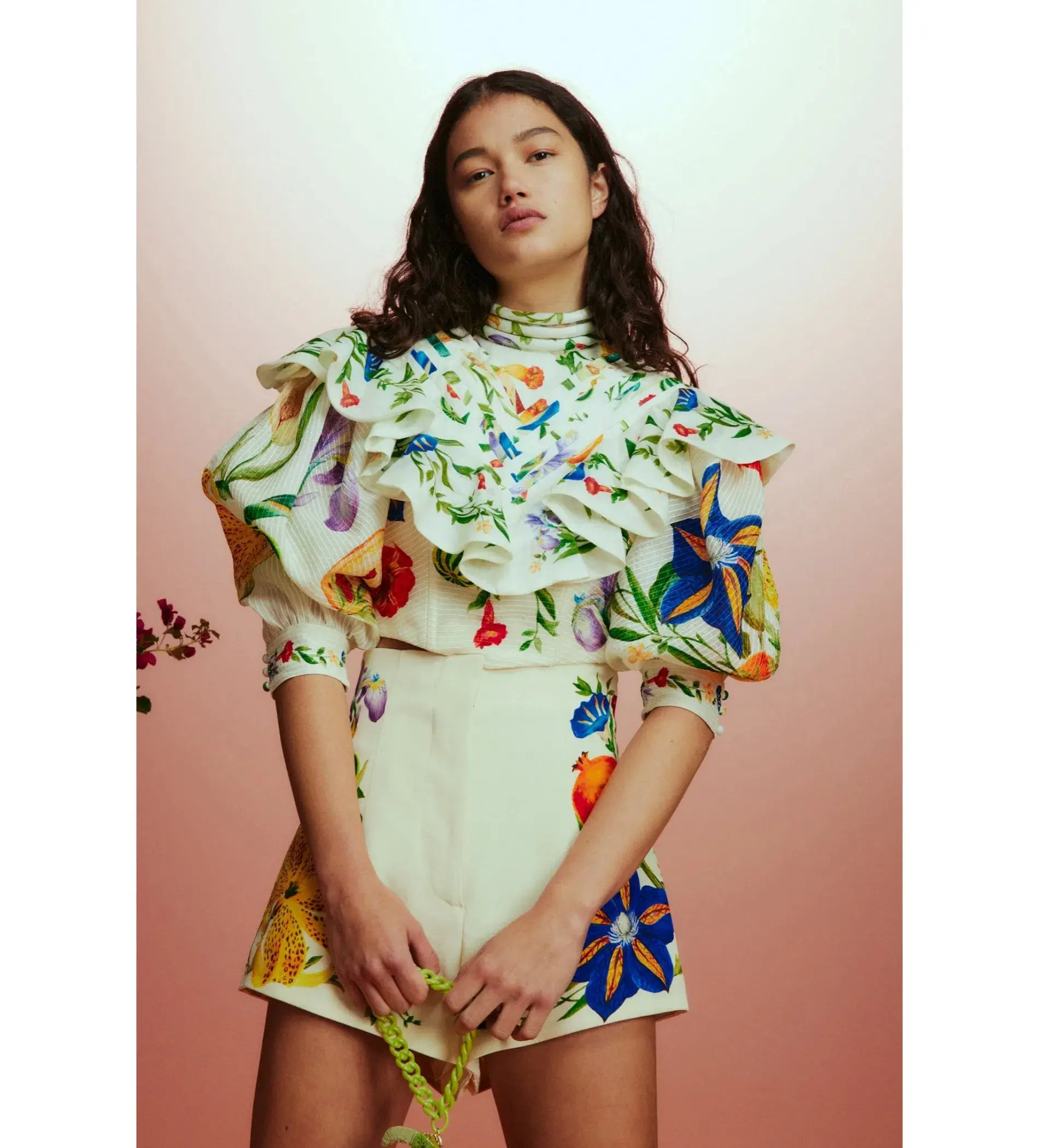 Alemais Flores High Waisted Short and Scarf Top Set Print Size AU 8  - Image 6