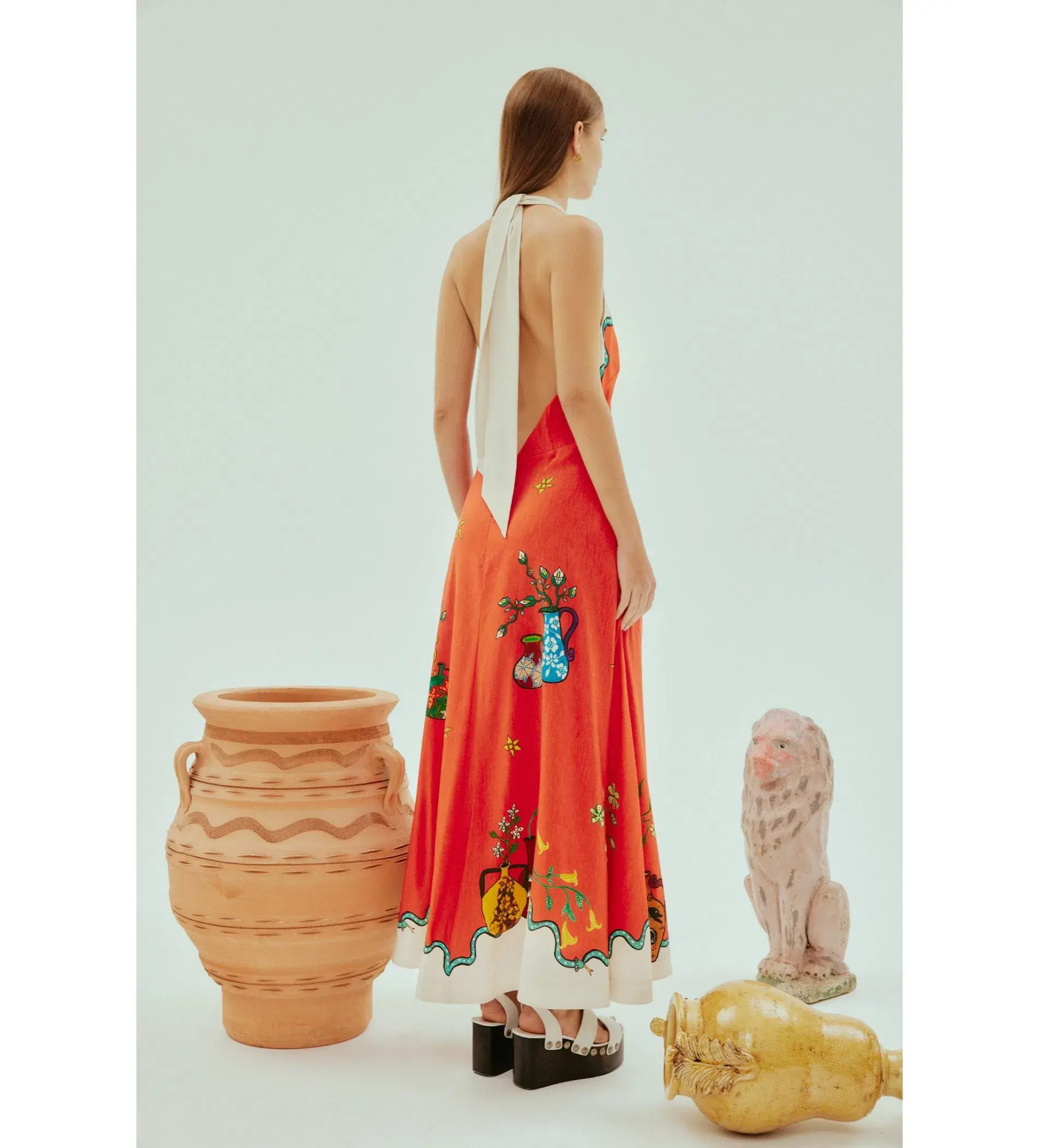 Alemais Rose Halter Dress Print Size AU 6 - Image 3