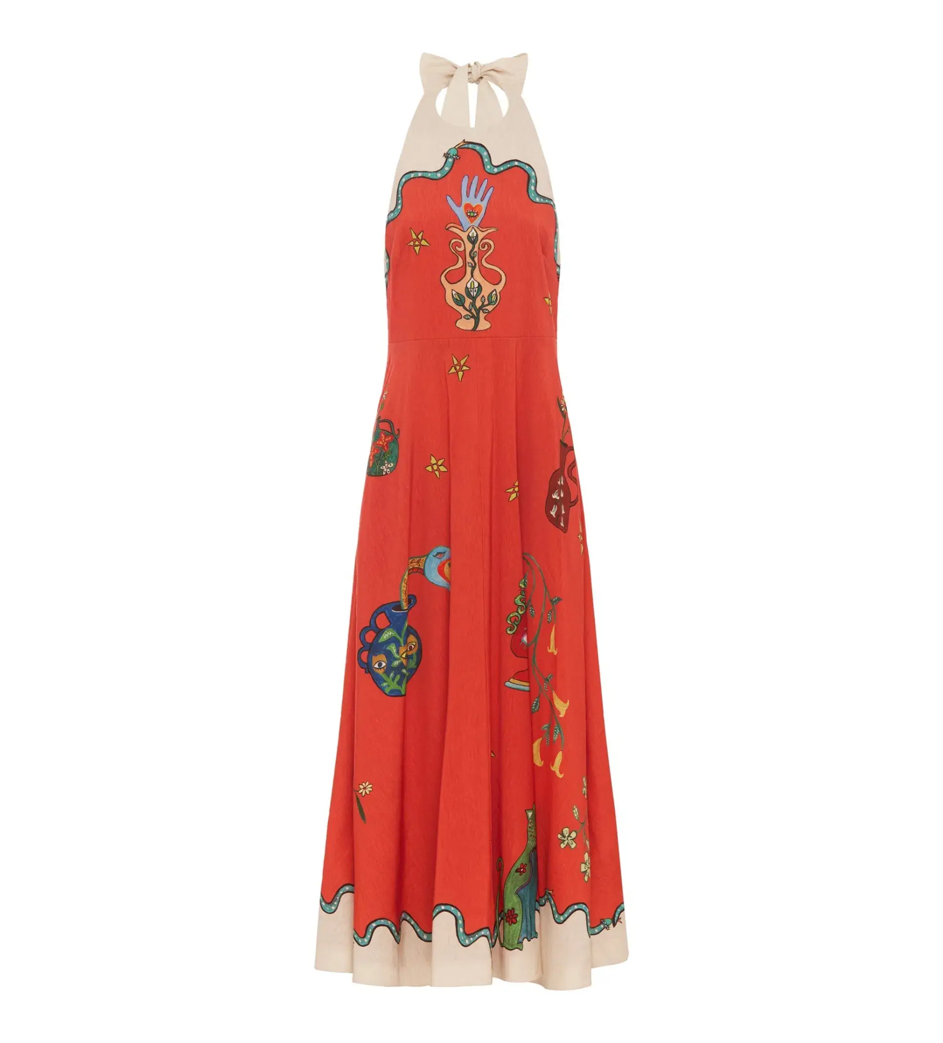 Alemais Rose Halter Dress Print Size AU 6 - Image 4