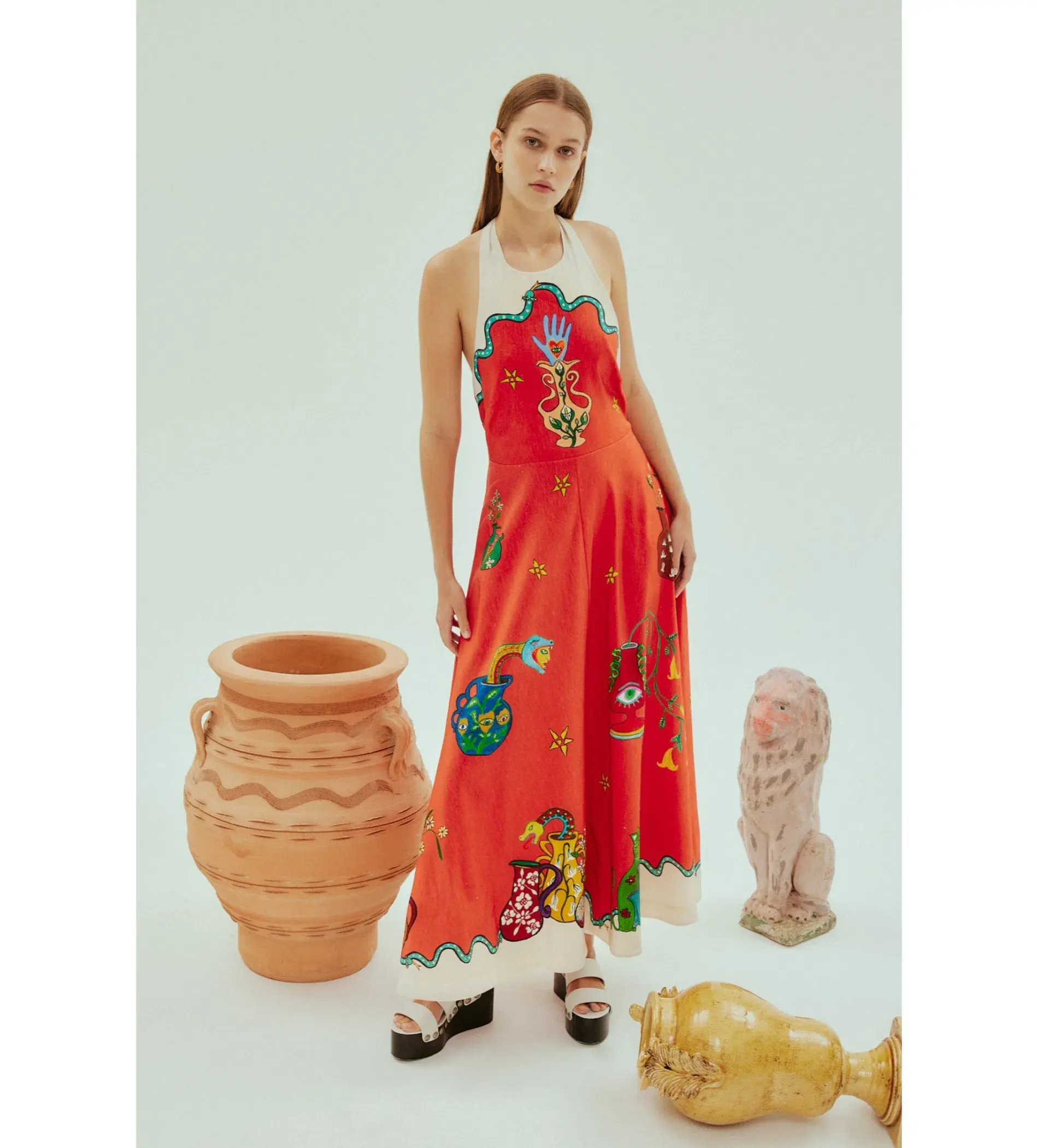 Alemais Rose Halter Dress Print Size AU 6 - Image 1