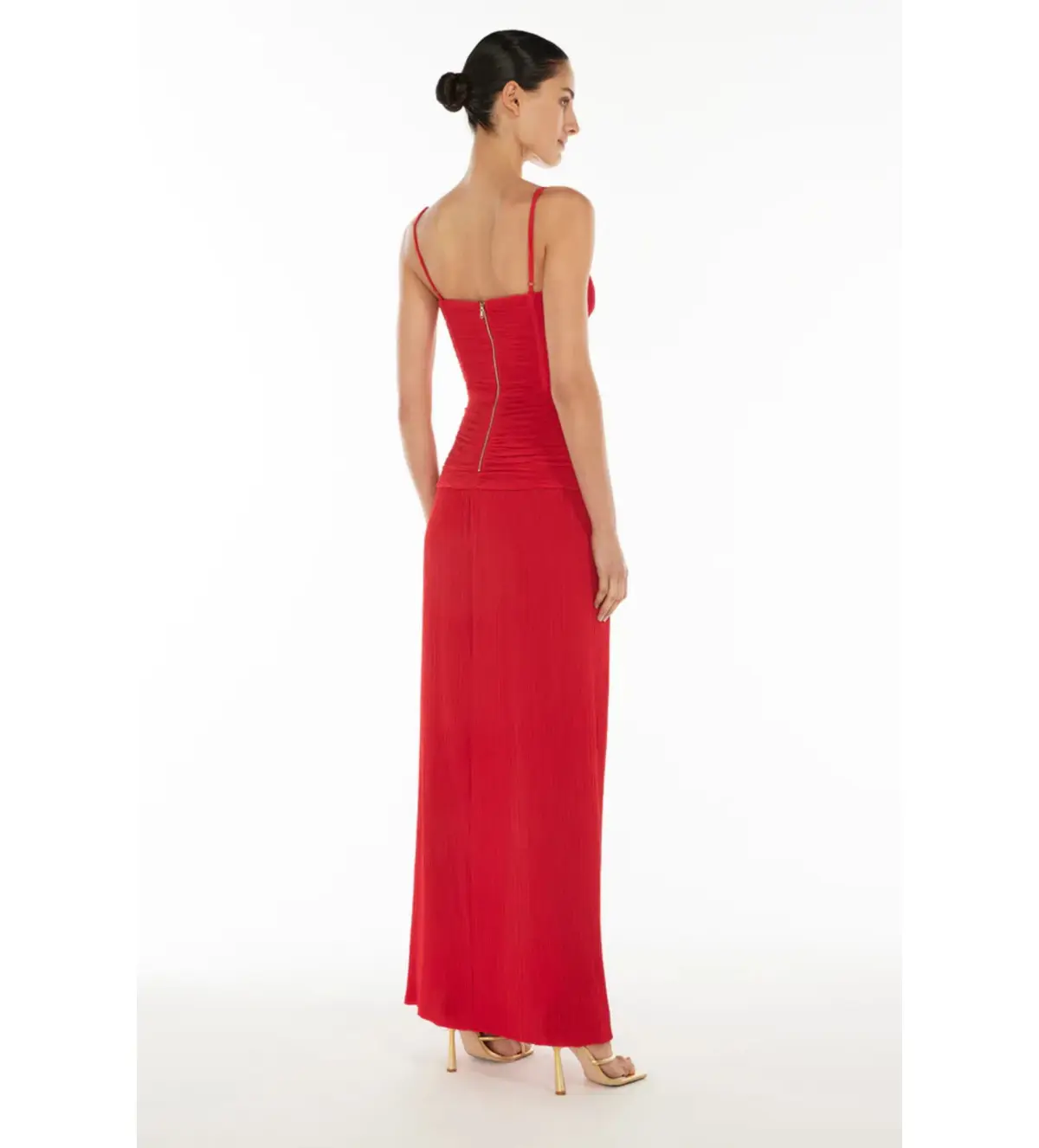 Manning Cartell Double Time Pleat Dress Red Size AU 14 - Image 3