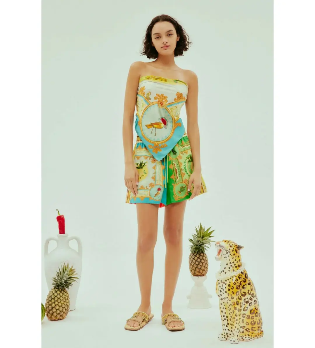 Alemais La Musica Silk Scarf and Short Set Print Size AU 8 for rent on The Volte - main image