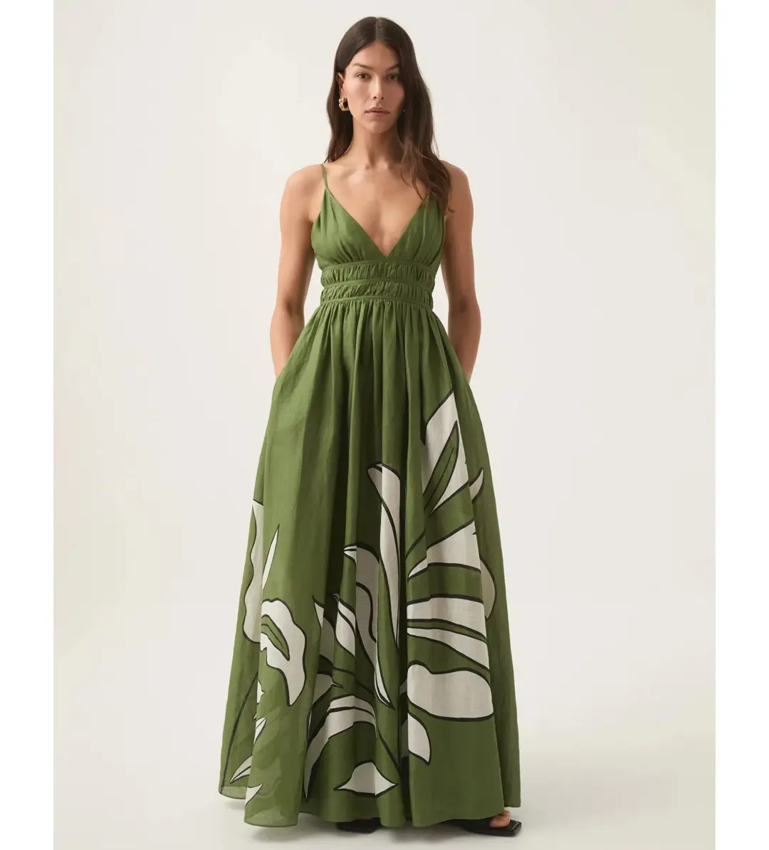 Aje Planetary Maxi Dress in Abstract Fern Size AU 12 for rent on The Volte - main image