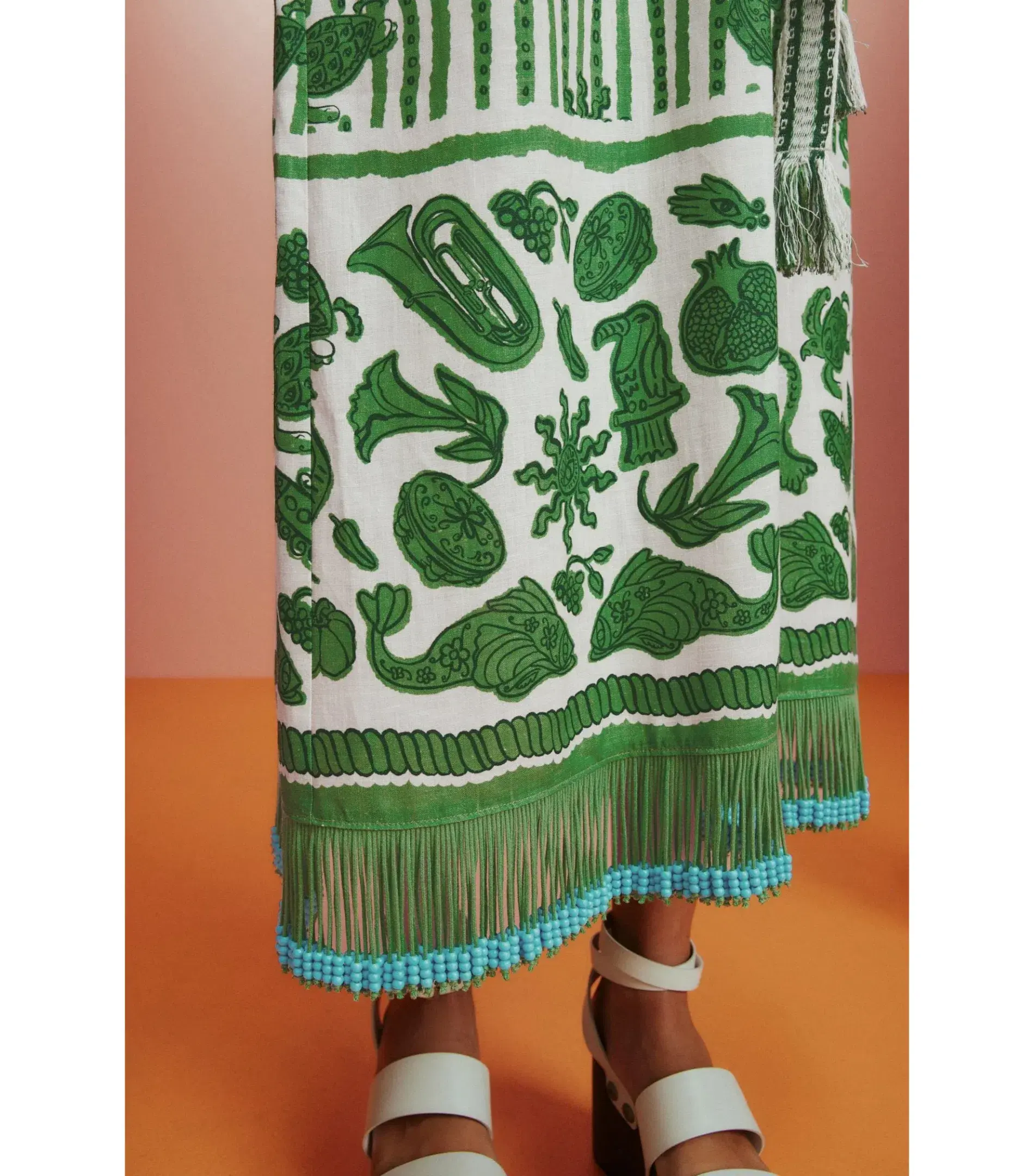 Alemais Lulu Sleeveless Mini Dress Green Print Size AU 10 - Image 4
