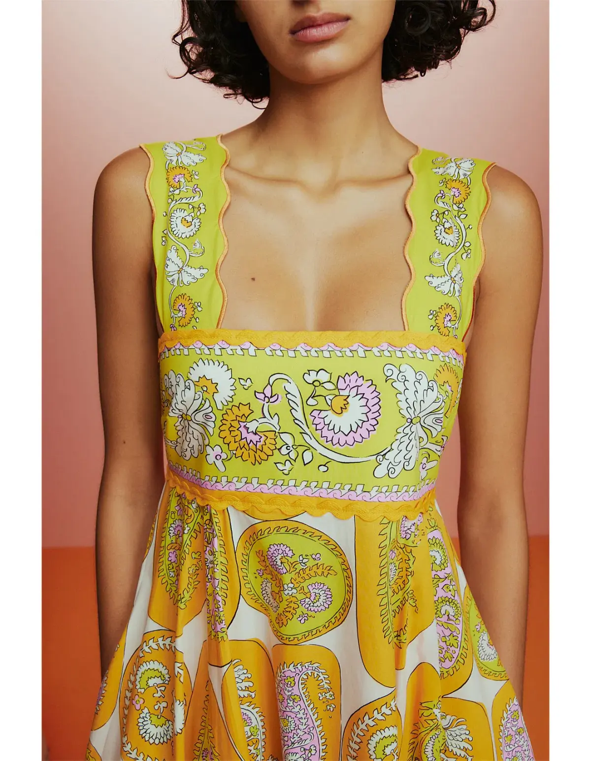 Alemais Diana Summer Dress Yellow Print Size AU 8  - Image 4