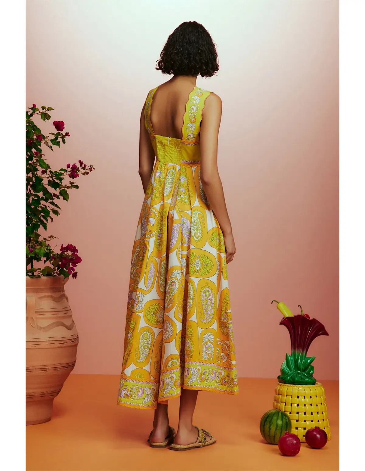 Alemais Diana Summer Dress Yellow Print Size AU 8  - Image 3