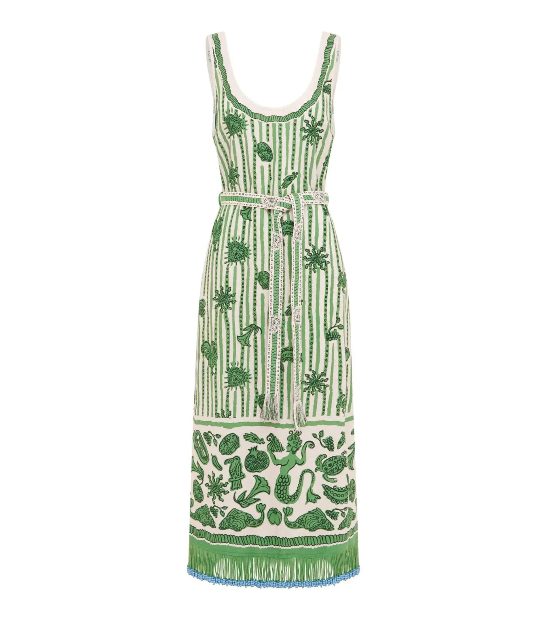 Alemais Lulu Sleeveless Mini Dress Green Print Size AU 16 - Image 6