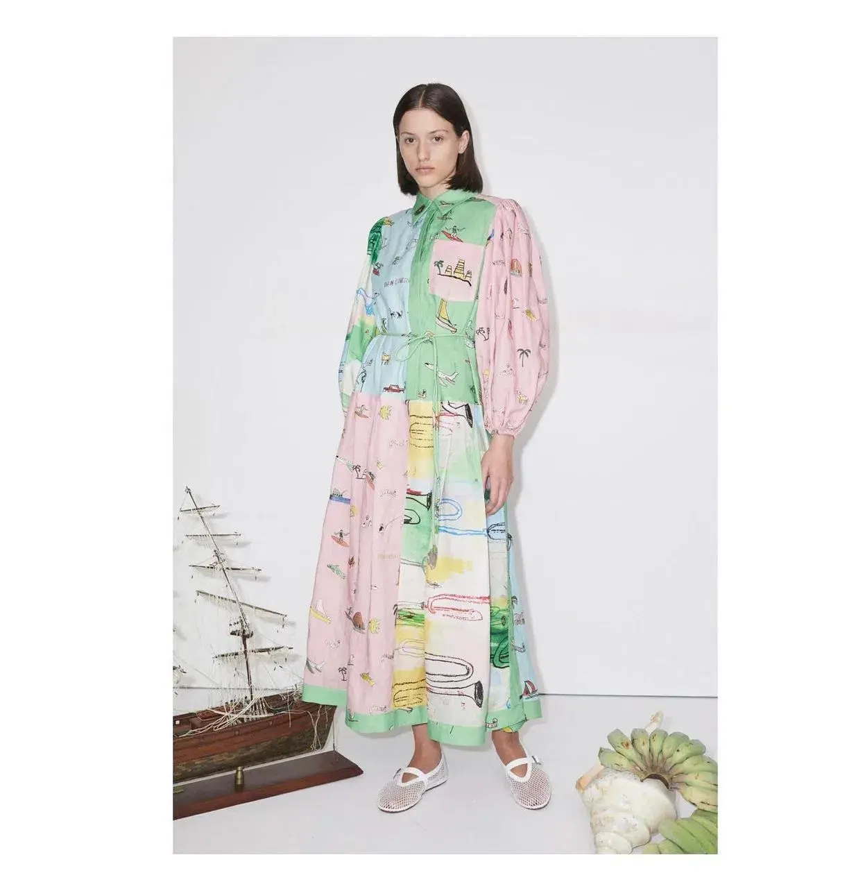 Alemais Jet Shirt Dress Multi Size AU 12 - Image 2