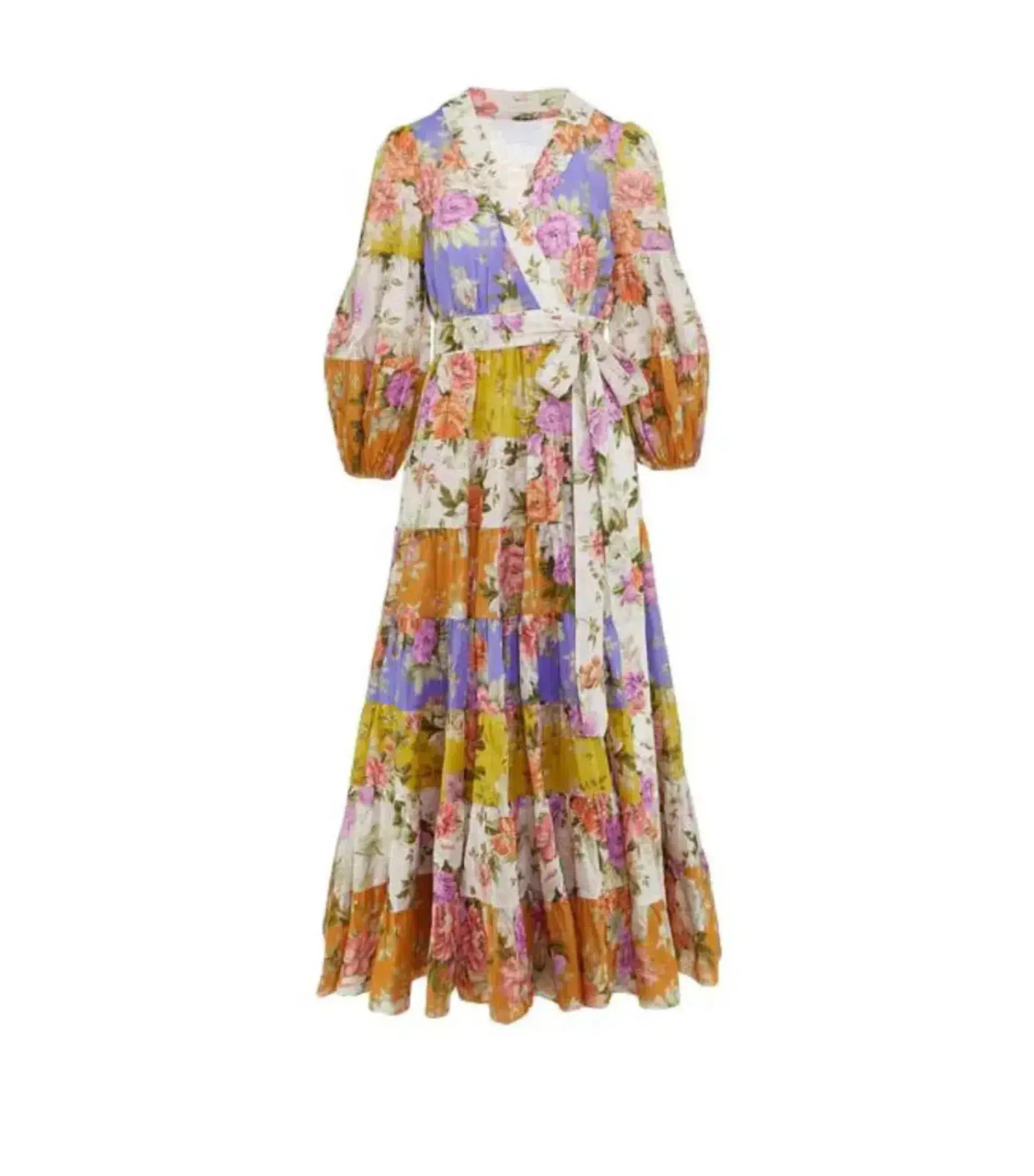 Zimmermann Pattie Wrap Midi Dress In Spliced Size 1 / AU 10 - Image 4
