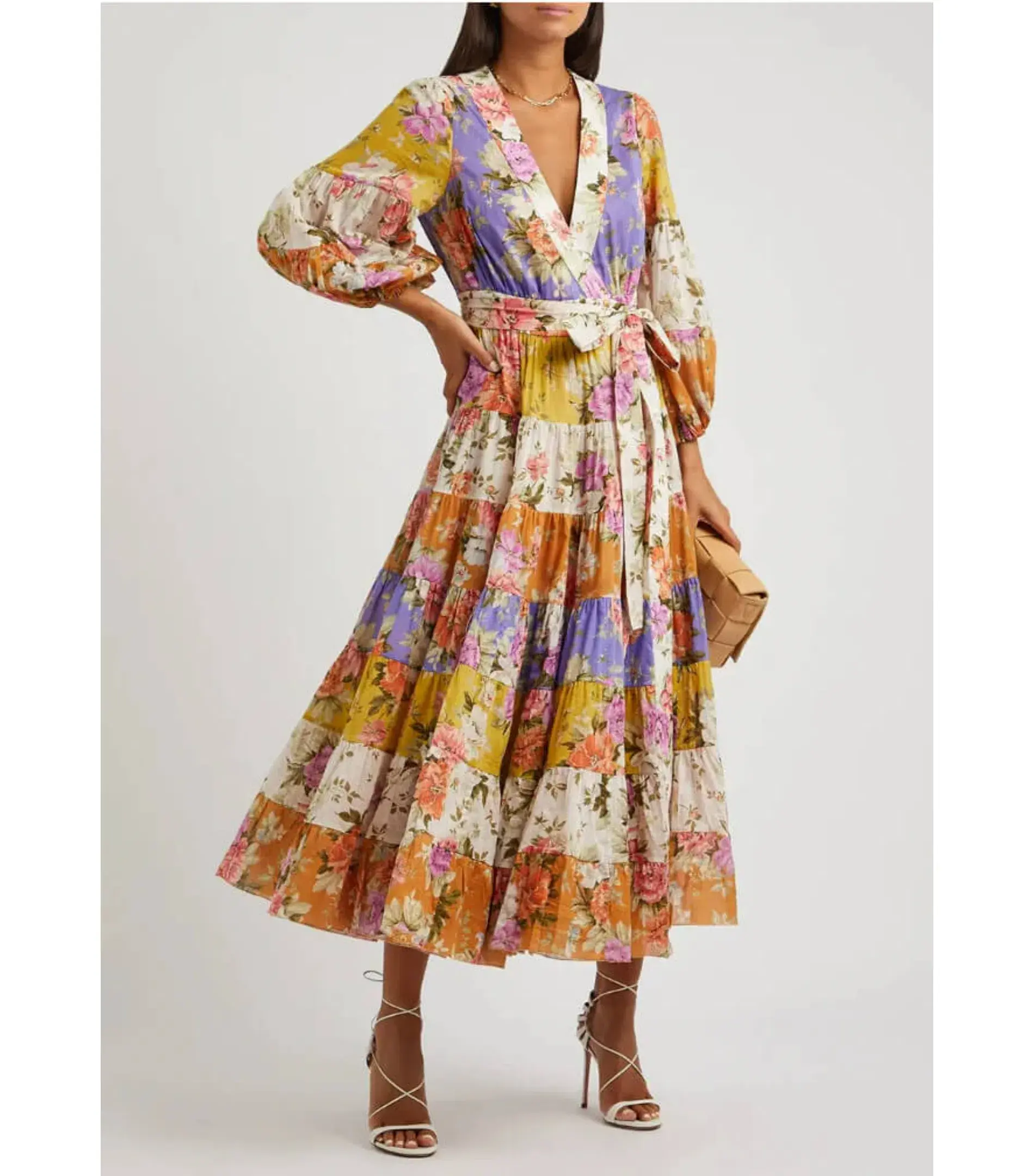 Zimmermann Pattie Wrap Midi Dress In Spliced Size 1 / AU 10 - Image 1