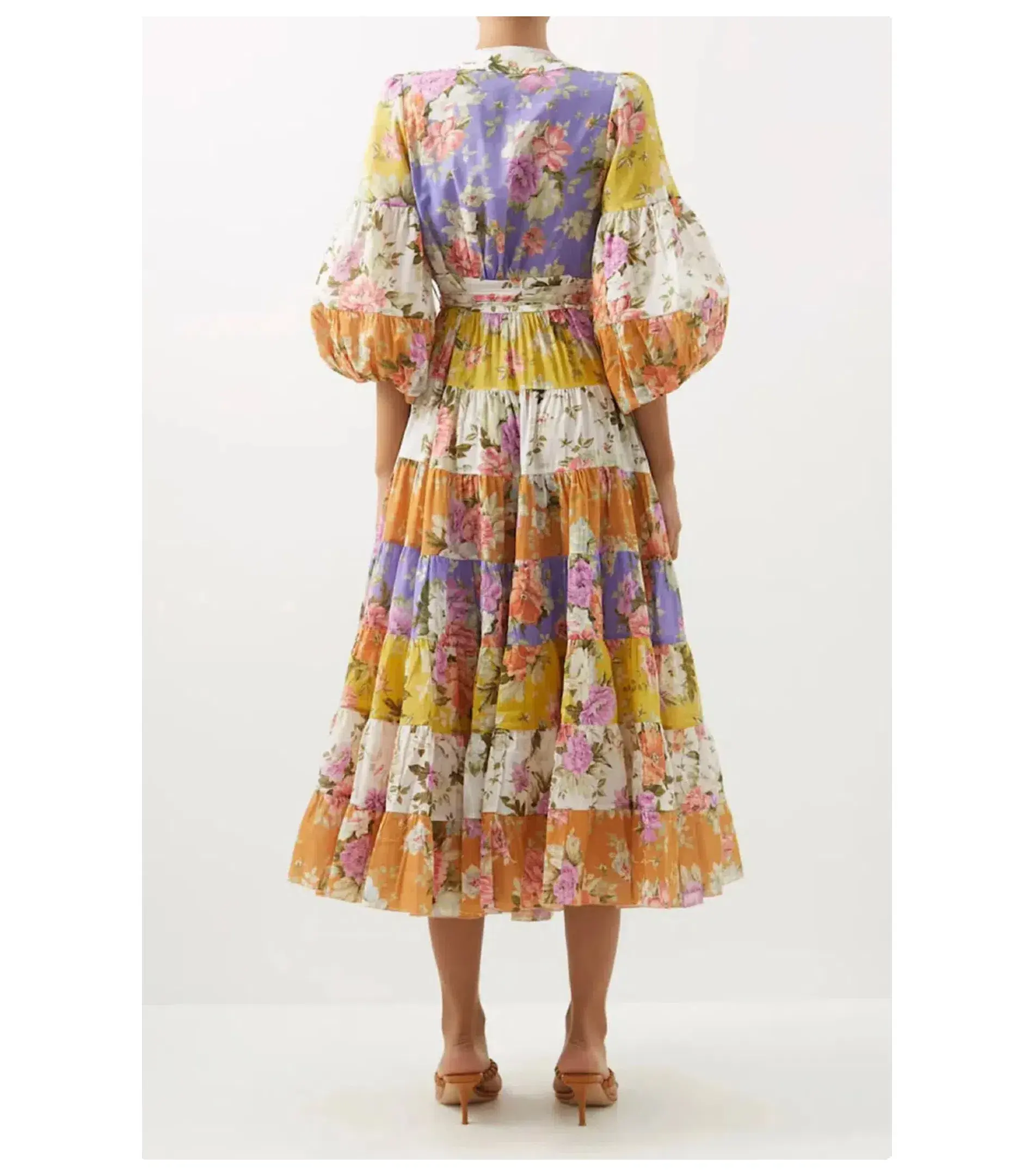 Zimmermann Pattie Wrap Midi Dress In Spliced Size 1 / AU 10 - Image 3