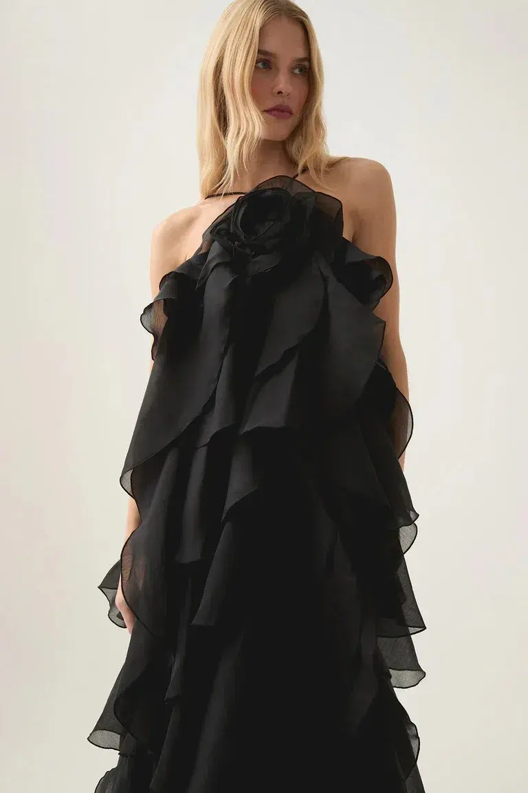 Aje Pandorea Layered Maxi Dress Black Size AU 4 - Image 2