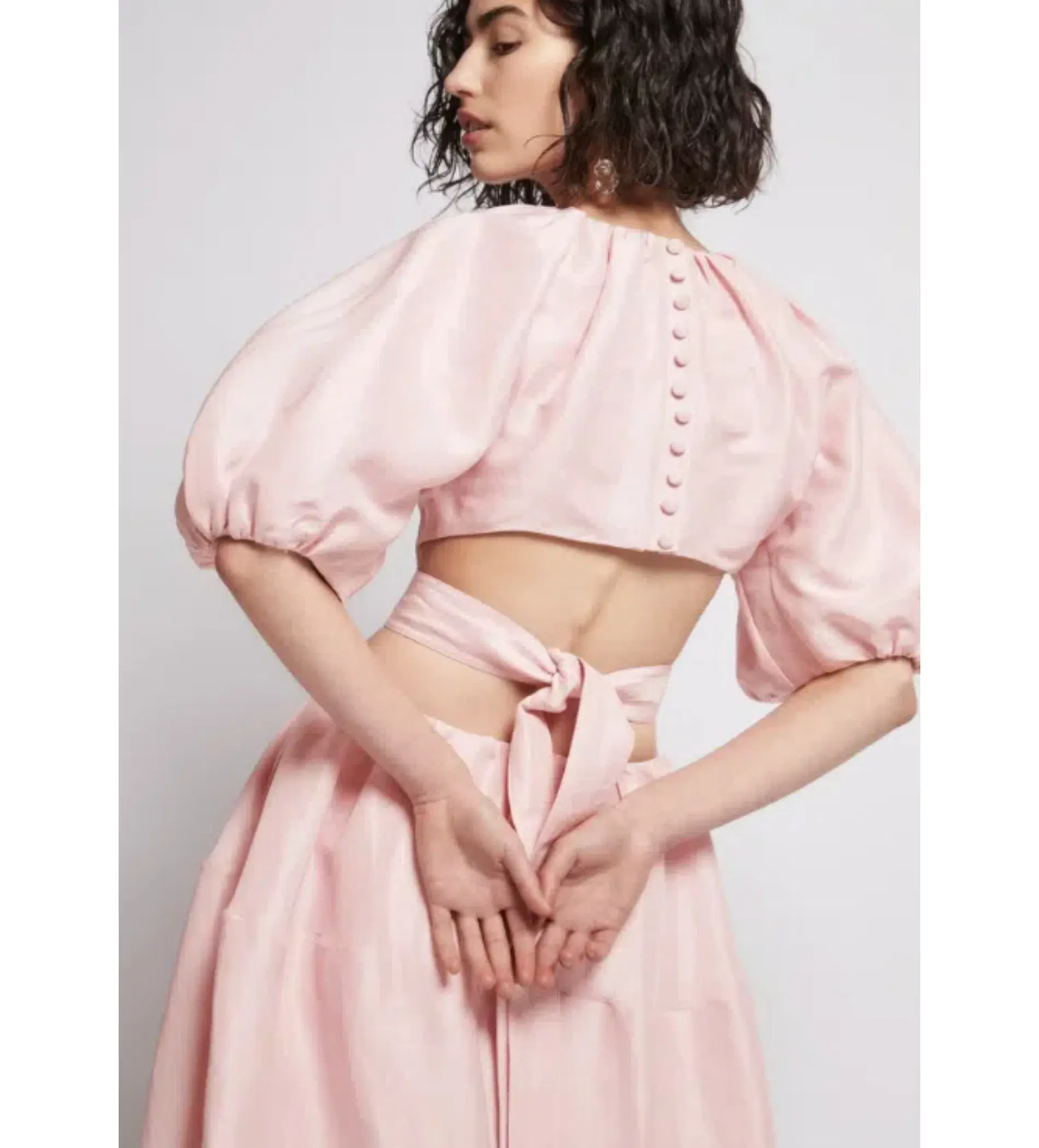 Aje Mimosa Soft Pink Cut Out Midi Dress Soft Pink Size AU 6 - Image 3