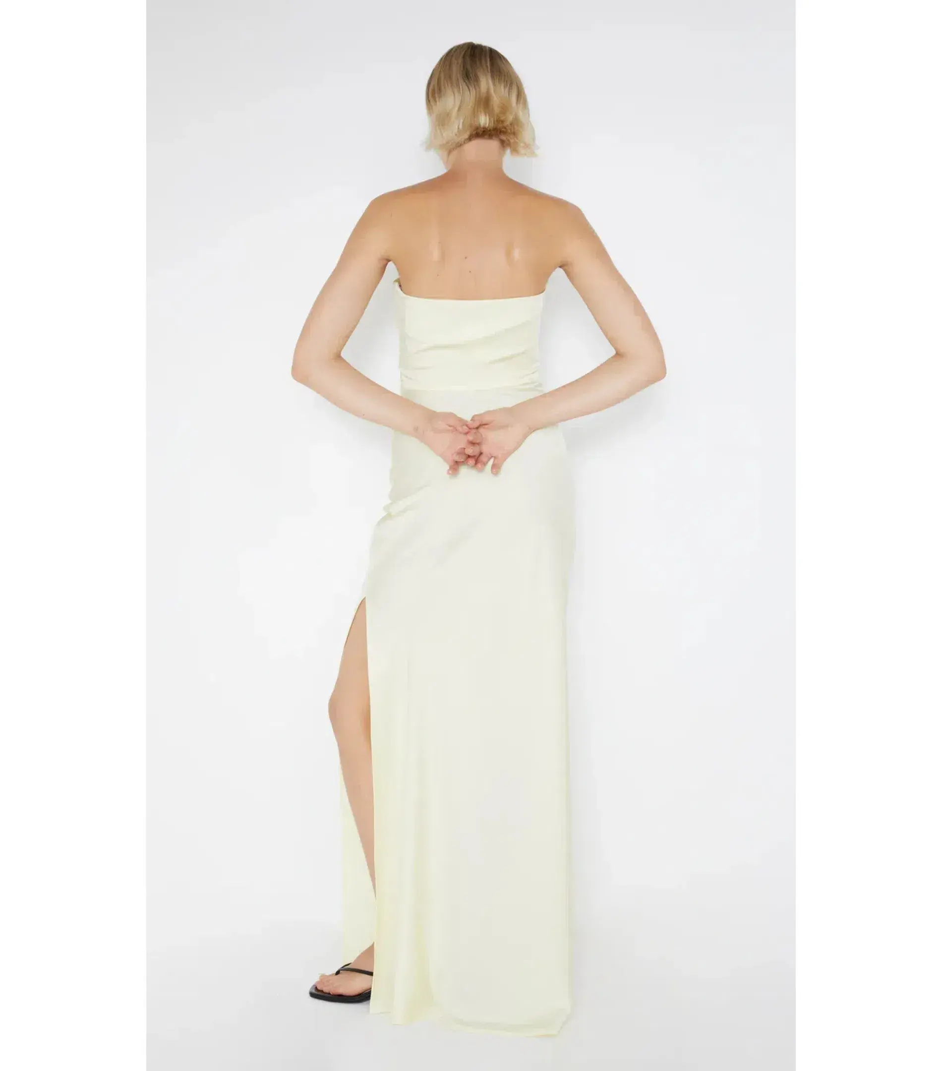 Bec & Bridge Eternity Strapless Maxi Dress Ice Yellow Size AU 10 - Image 5