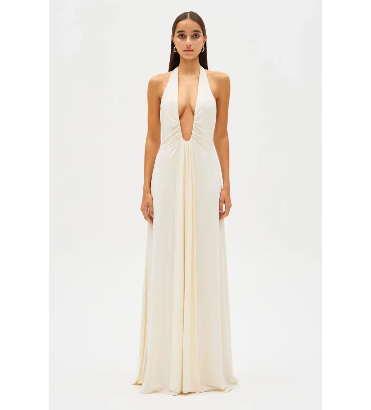 MISHA Jennifer Cupro Maxi Dress Ivory Size 4  - Image 1
