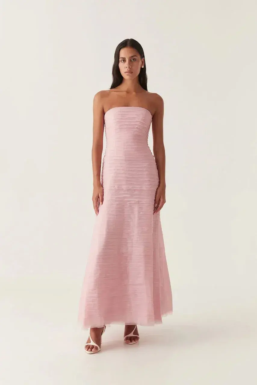 Aje Soundscapes Maxi Dress in Chalk Pink Size 6  - Image 1
