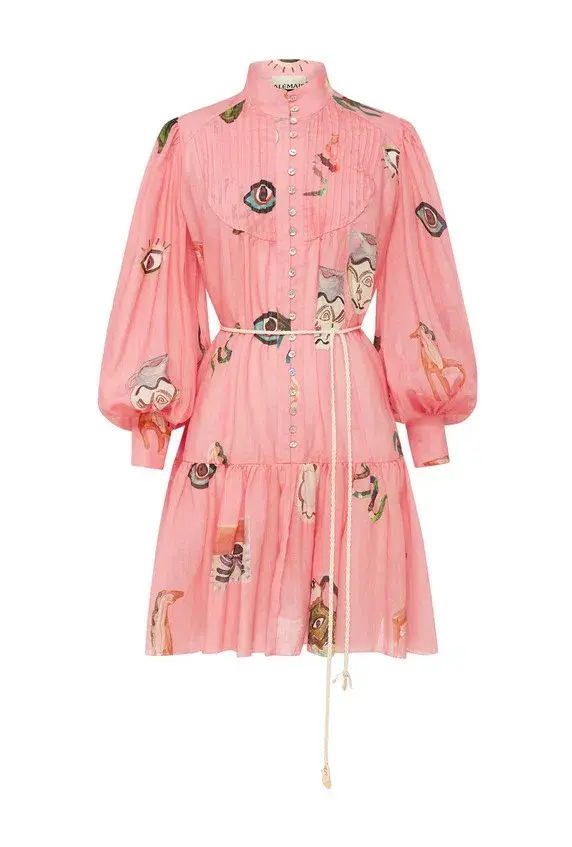 Alémais Cleo Mini Dress Pink Size 8 for rent on The Volte - main image