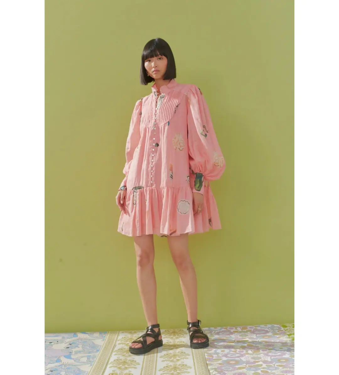 Alémais Cleo Mini Dress Pink Size 8 for rent on The Volte - main image