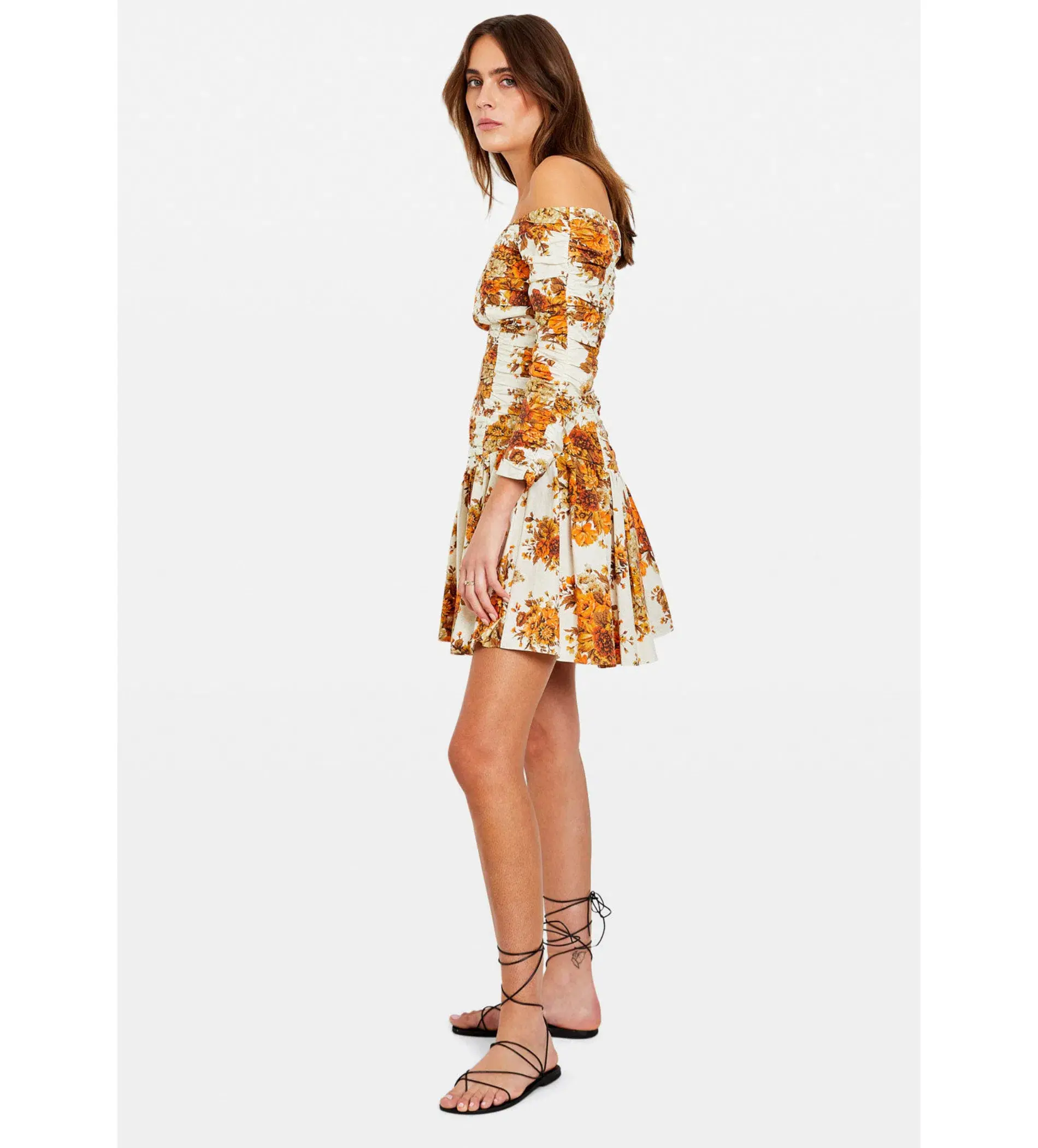 Alémais Derby Off-Shoulder Mini Dress Floral Size 8 - Image 3