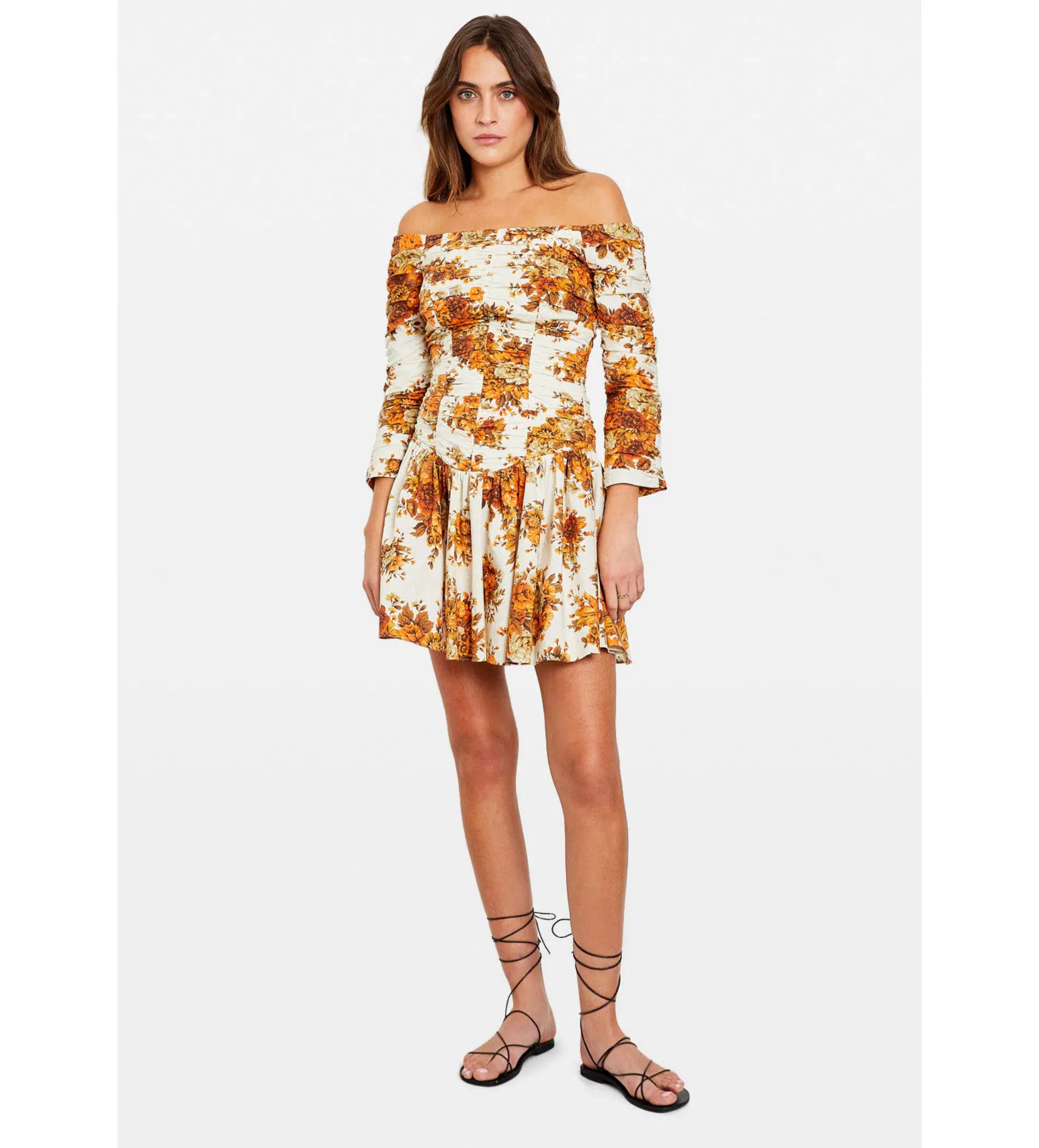 Alémais Derby Off-Shoulder Mini Dress Floral Size 8 - Image 1