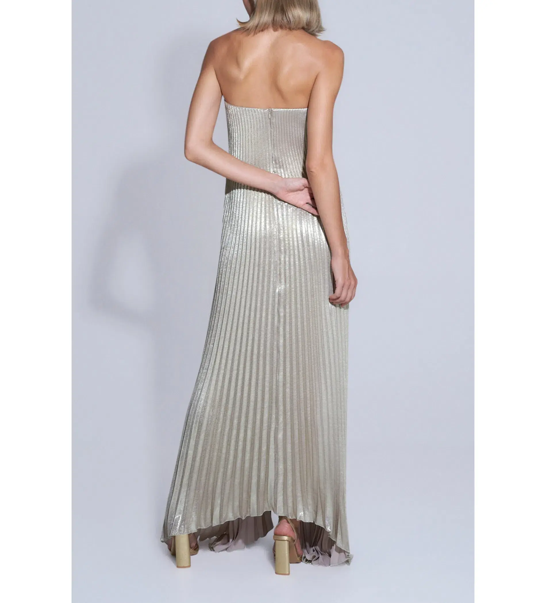 Lidee Black Tie Gown Gold ShimmerSize 8  - Image 3