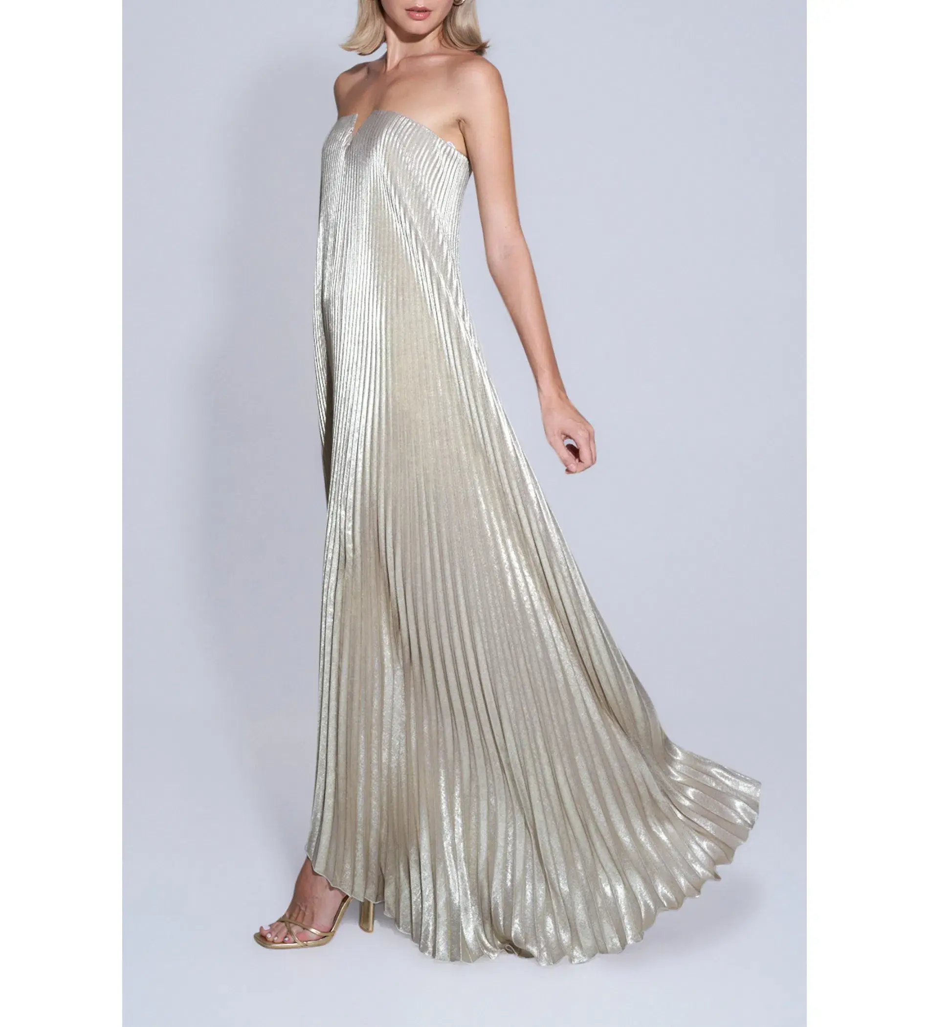 Lidee Black Tie Gown Gold ShimmerSize 8  - Image 1