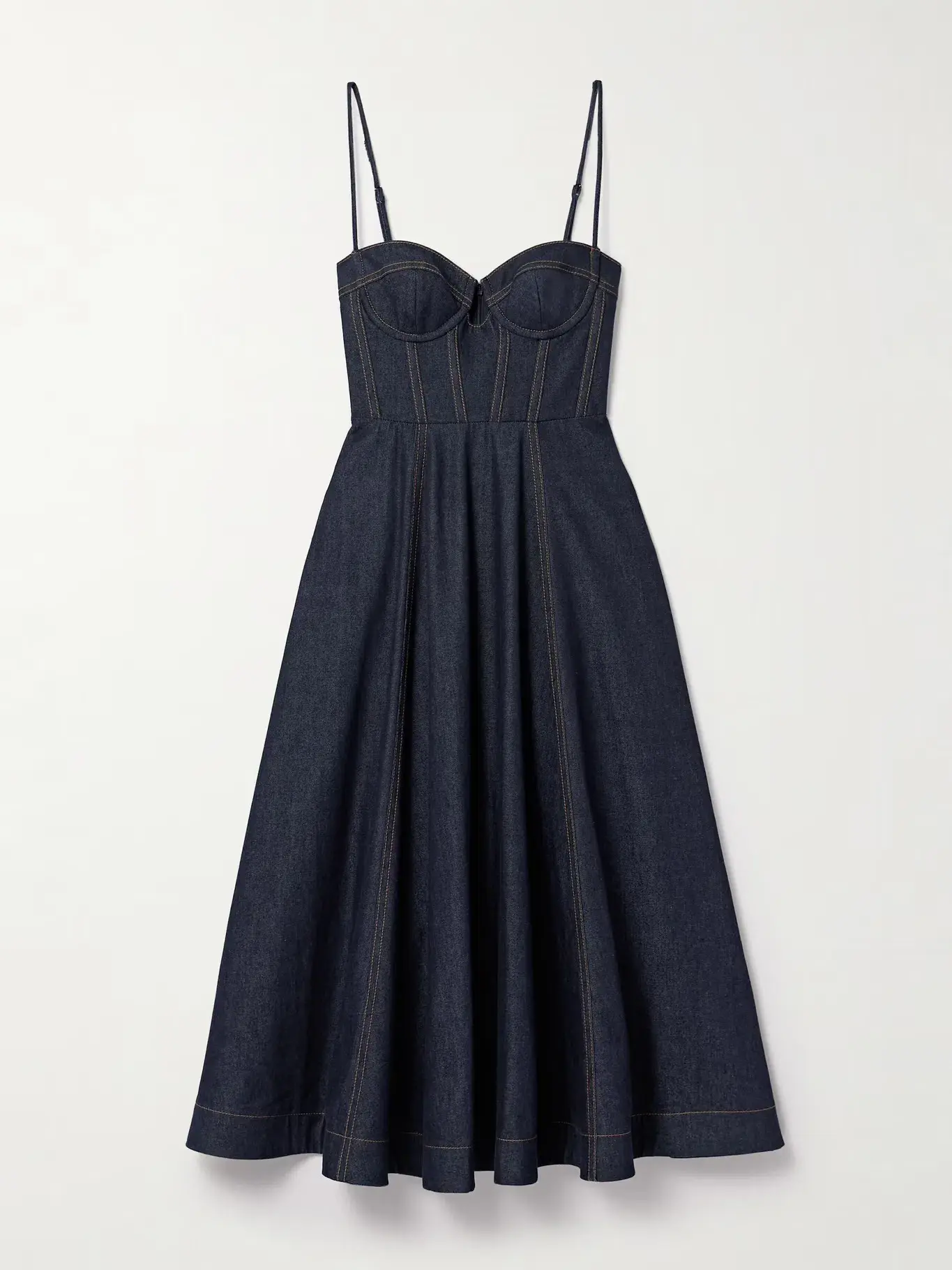 Zimmermann Crush Denim Bustier Midi Dress Navy Size 0P/Au 6  - Image 6