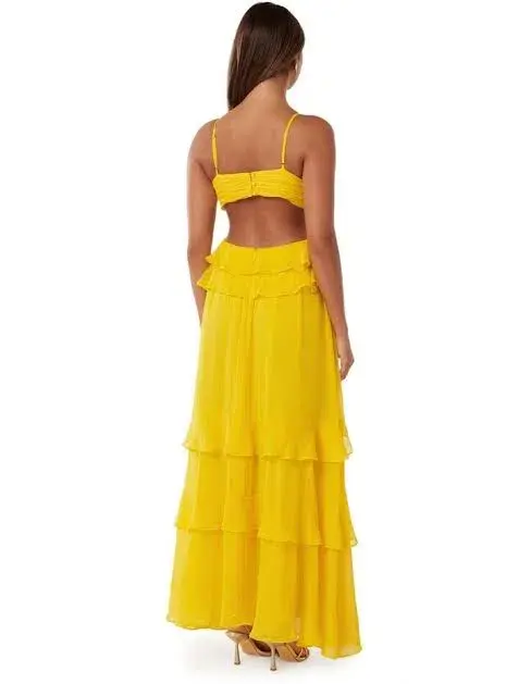 Forever New Harper Ruffle Maxi Dress Daffodil Size 8 - Image 3